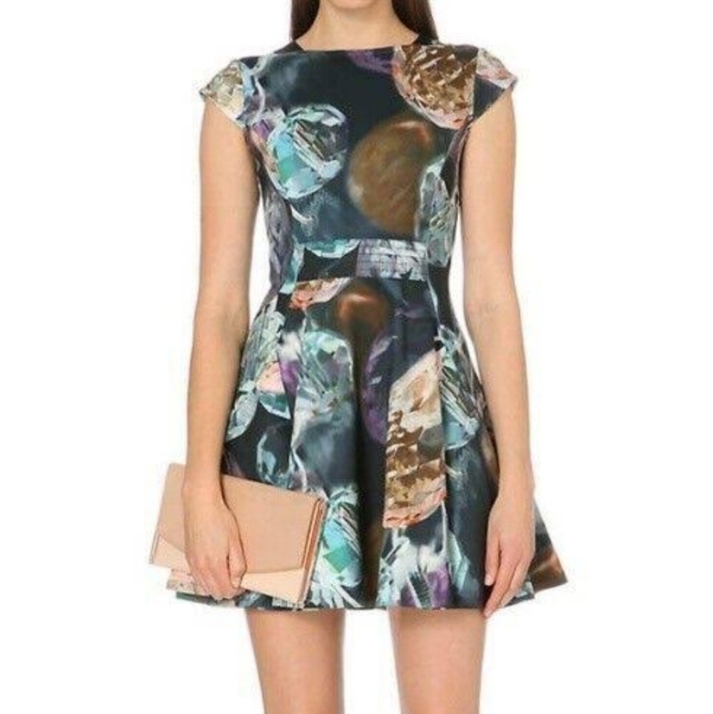 COPY - Ted Baker Graphic Print Dress Size 1